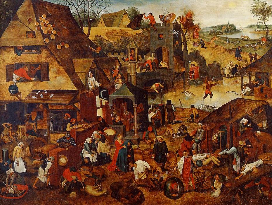Wikioo.org - สารานุกรมวิจิตรศิลป์ - จิตรกรรม Pieter Bruegel The Younger - Flemish Proverbs