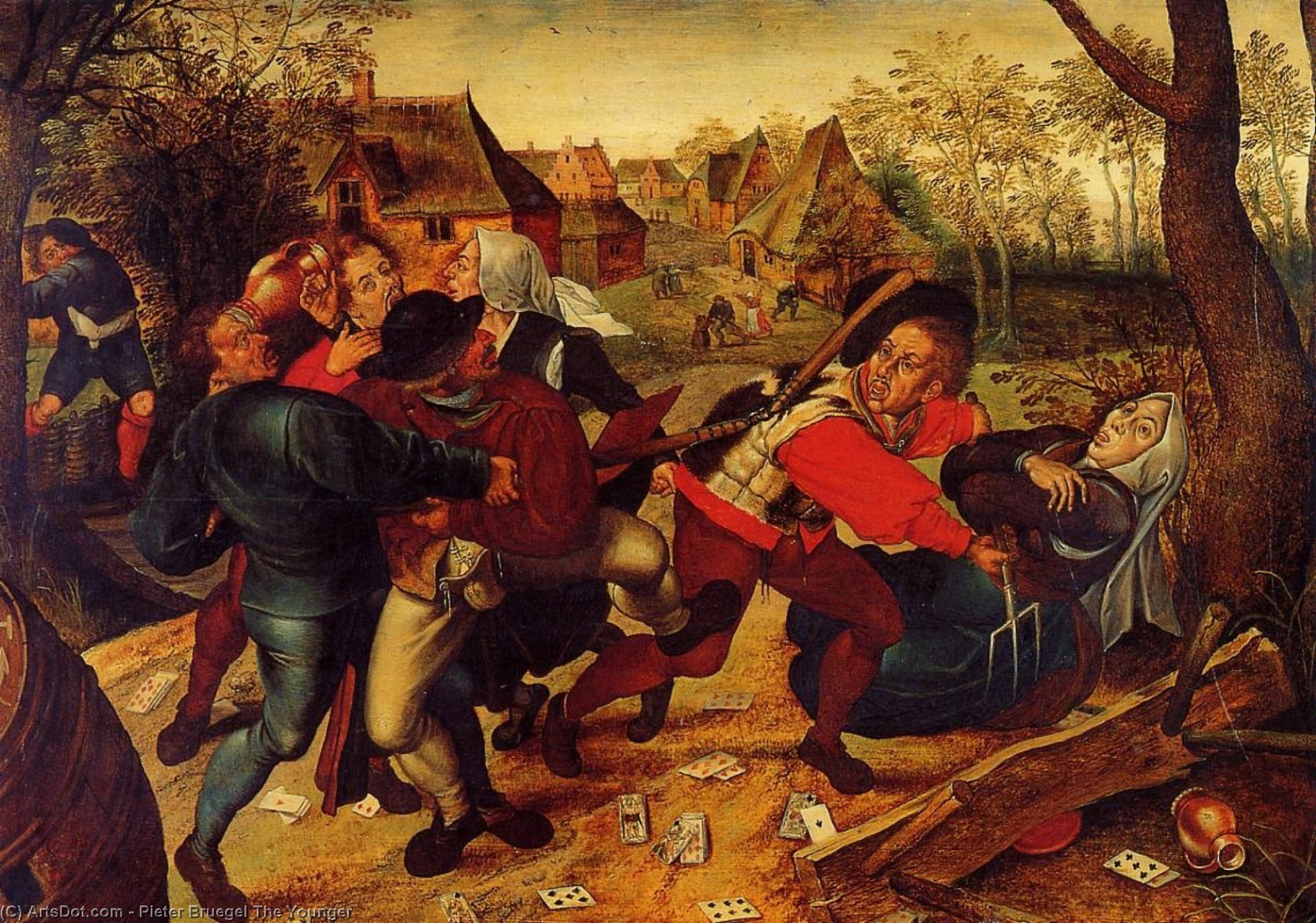 WikiOO.org - Encyclopedia of Fine Arts - Maleri, Artwork Pieter Bruegel The Younger - Peasant Brawl