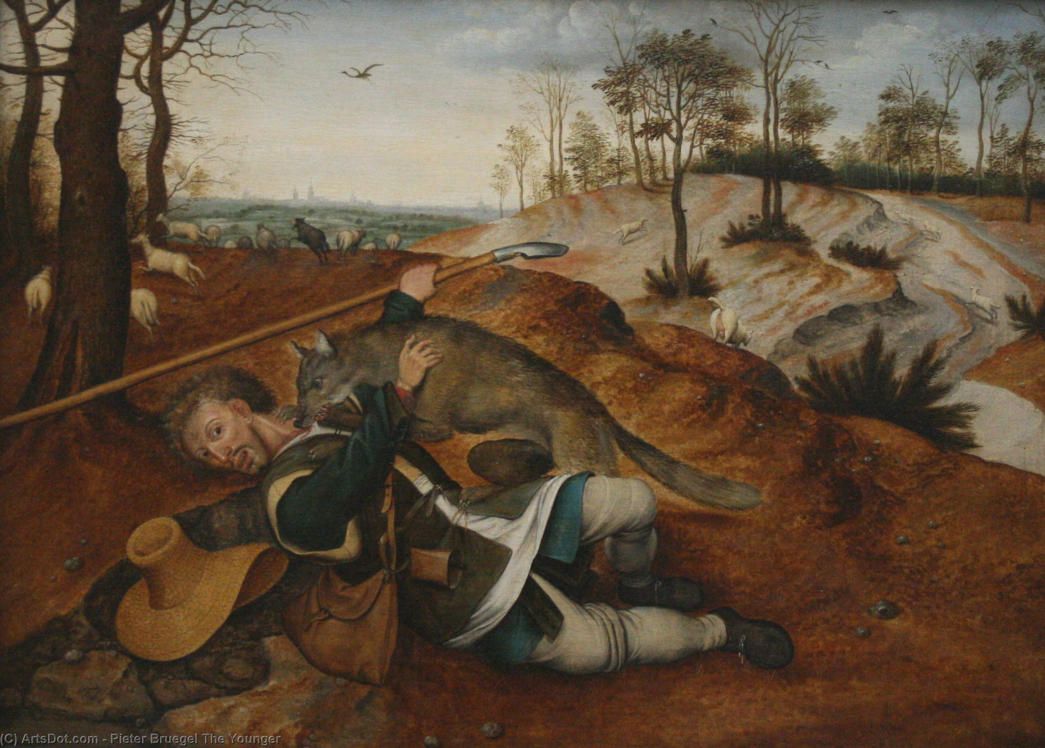 Wikoo.org - موسوعة الفنون الجميلة - اللوحة، العمل الفني Pieter Bruegel The Younger - The Good Shepherd
