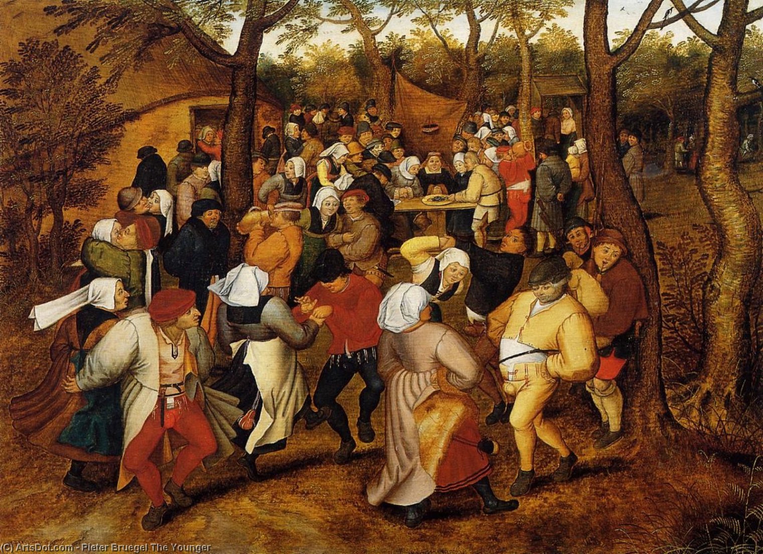 WikiOO.org - Encyclopedia of Fine Arts - Maleri, Artwork Pieter Bruegel The Younger - The Peasant Wedding