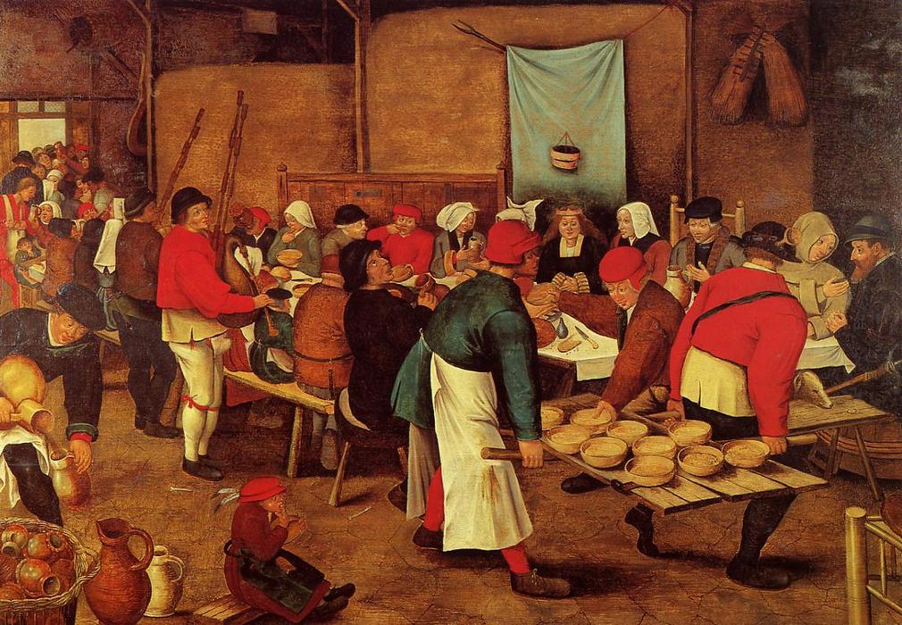 Wikioo.org – La Enciclopedia de las Bellas Artes - Pintura, Obras de arte de Pieter Bruegel The Younger - el la boda fiesta en un granero