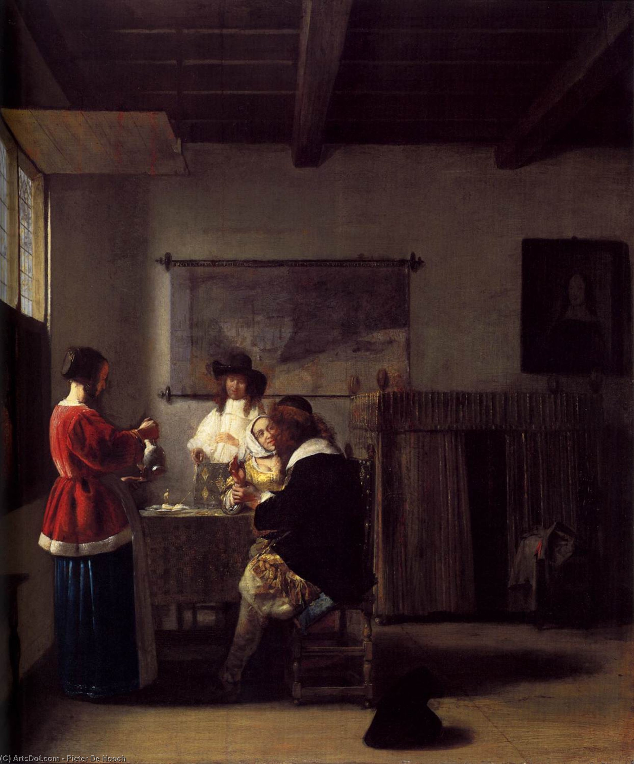 Wikioo.org - The Encyclopedia of Fine Arts - Painting, Artwork by Pieter De Hooch - The Visit