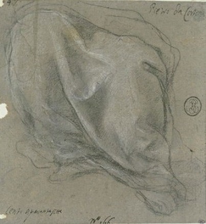 Wikioo.org - The Encyclopedia of Fine Arts - Painting, Artwork by Pietro Da Cortona - Drapery of the bottom of a body