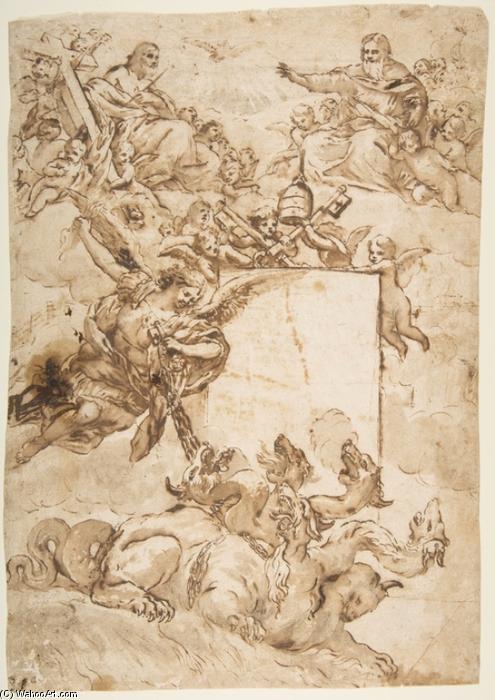 Wikioo.org - The Encyclopedia of Fine Arts - Painting, Artwork by Pietro Da Cortona - St. Michael Expurging Heresy