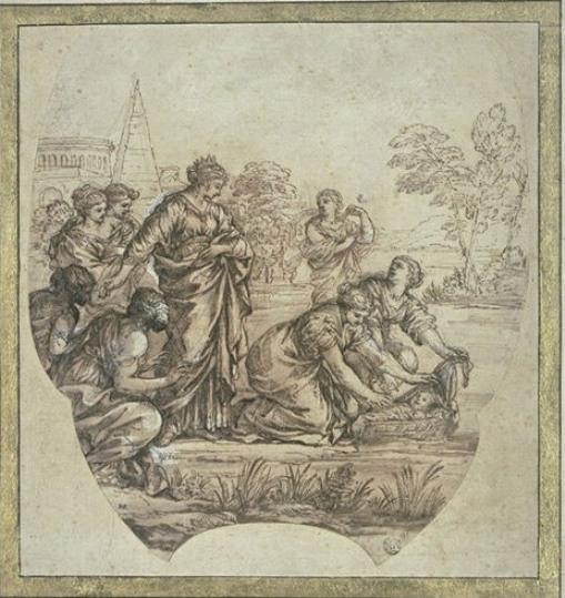 WikiOO.org - Encyclopedia of Fine Arts - Festés, Grafika Pietro Da Cortona - The finding of Moses