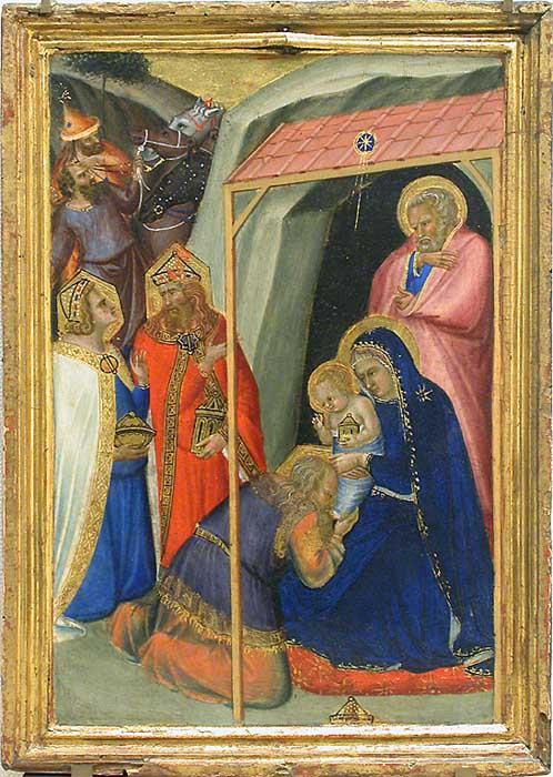 Wikoo.org - موسوعة الفنون الجميلة - اللوحة، العمل الفني Pietro Lorenzetti - The Adoration of the Magi