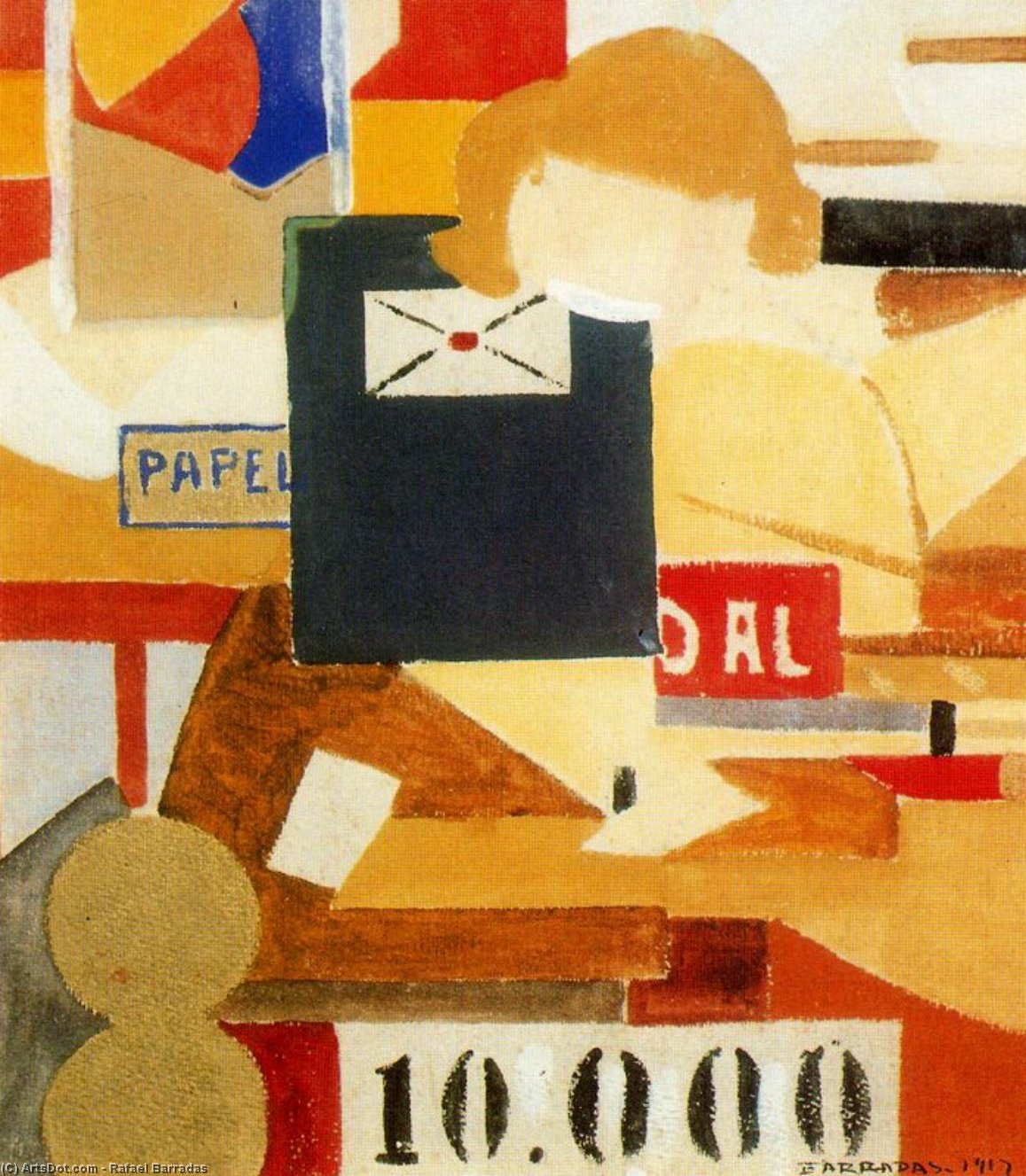 Wikioo.org - สารานุกรมวิจิตรศิลป์ - จิตรกรรม Rafael Barradas - Composition ''10.000''