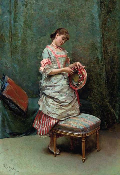 Wikioo.org – L'Encyclopédie des Beaux Arts - Peinture, Oeuvre de Raimundo De Madrazo Y Garreta - aline la tenue a chapeau