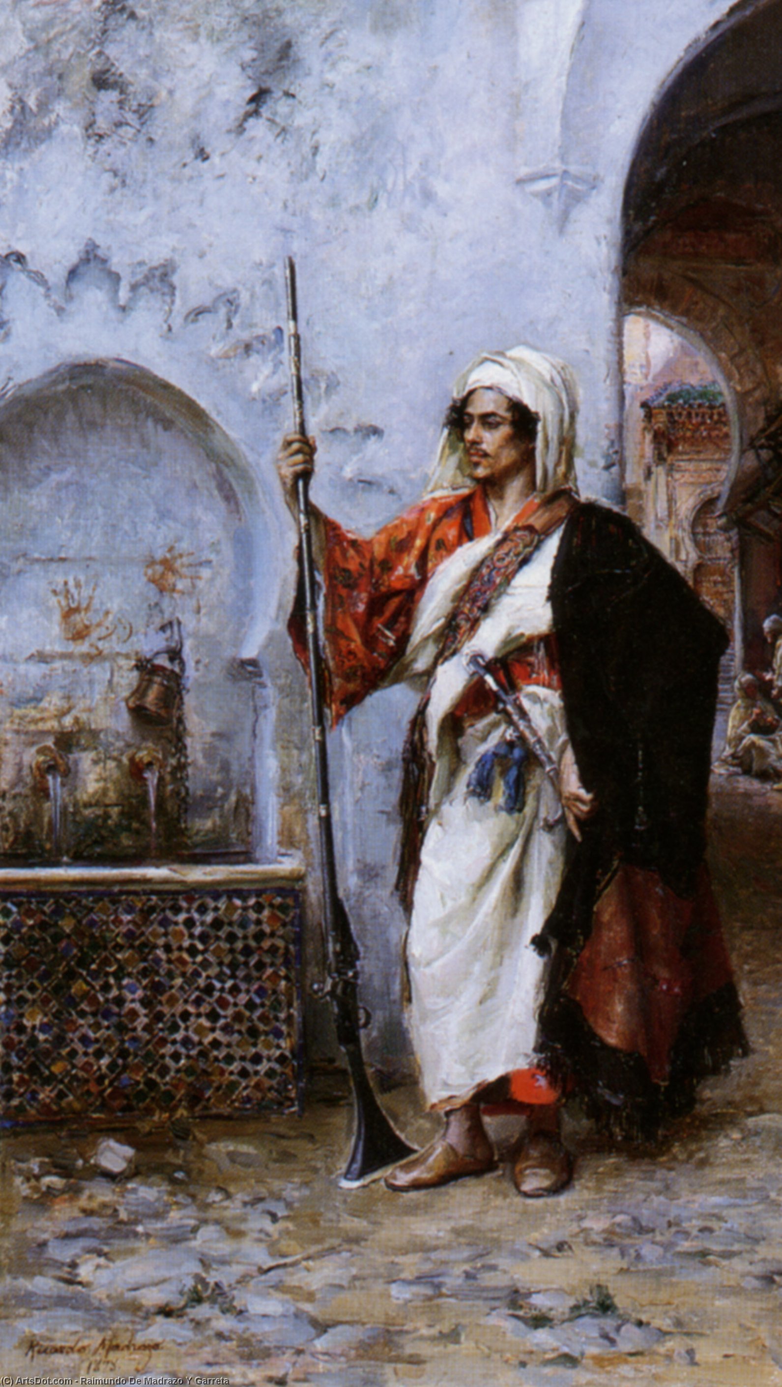 Wikioo.org - The Encyclopedia of Fine Arts - Painting, Artwork by Raimundo De Madrazo Y Garreta - Arab Warrior