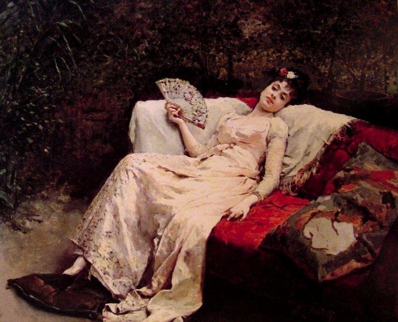 Wikioo.org – L'Enciclopedia delle Belle Arti - Pittura, Opere di Raimundo De Madrazo Y Garreta - reclinabili signora