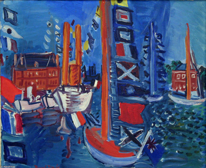 Wikioo.org - The Encyclopedia of Fine Arts - Painting, Artwork by Raoul Dufy - At the Habour