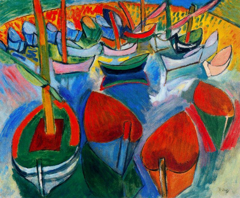 Wikioo.org - The Encyclopedia of Fine Arts - Painting, Artwork by Raoul Dufy - Boats at Martigues