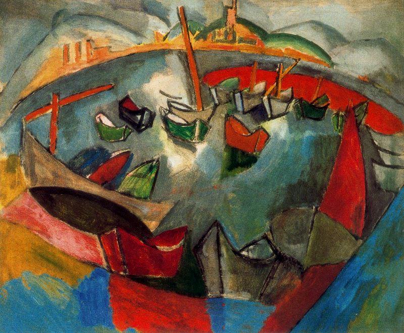 Wikioo.org – La Enciclopedia de las Bellas Artes - Pintura, Obras de arte de Raoul Dufy - barcos in marseille