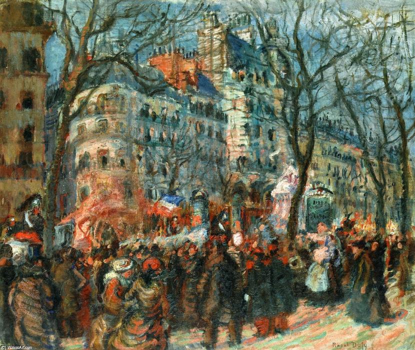 Wikioo.org – La Enciclopedia de las Bellas Artes - Pintura, Obras de arte de Raoul Dufy - Carnaval en los grandes bulevares