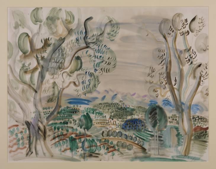 WikiOO.org - Enciklopedija likovnih umjetnosti - Slikarstvo, umjetnička djela Raoul Dufy - Olive Trees by the Golfe Juan