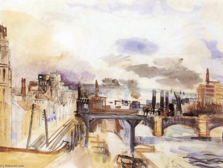 Wikioo.org - The Encyclopedia of Fine Arts - Painting, Artwork by Raoul Dufy - Parisian Bridge