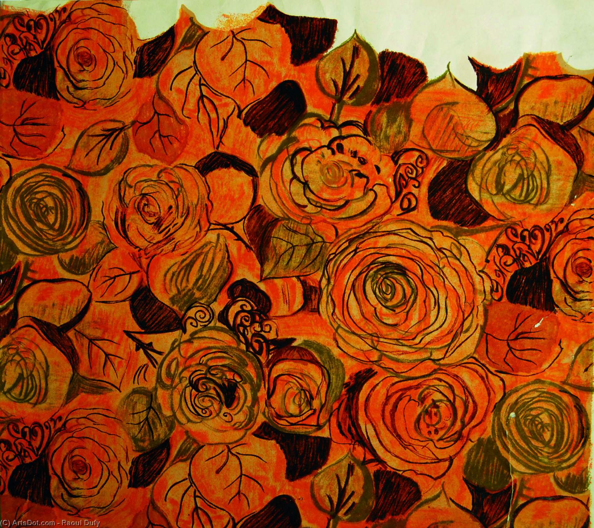 WikiOO.org - Encyclopedia of Fine Arts - Malba, Artwork Raoul Dufy - Roses for Baboin