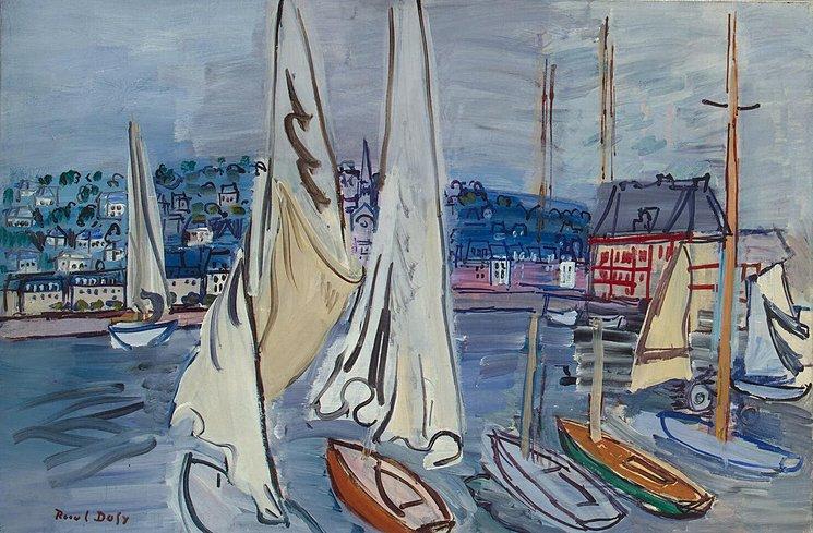 Wikioo.org - The Encyclopedia of Fine Arts - Painting, Artwork by Raoul Dufy - Sailing-Boats in Troville