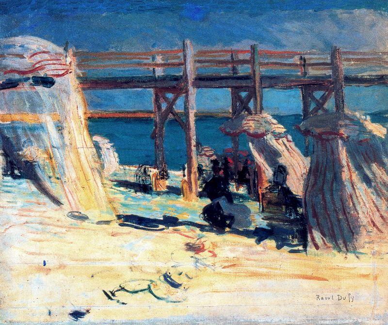 Wikioo.org – La Enciclopedia de las Bellas Artes - Pintura, Obras de arte de Raoul Dufy - Playa de Sainte-Adresse