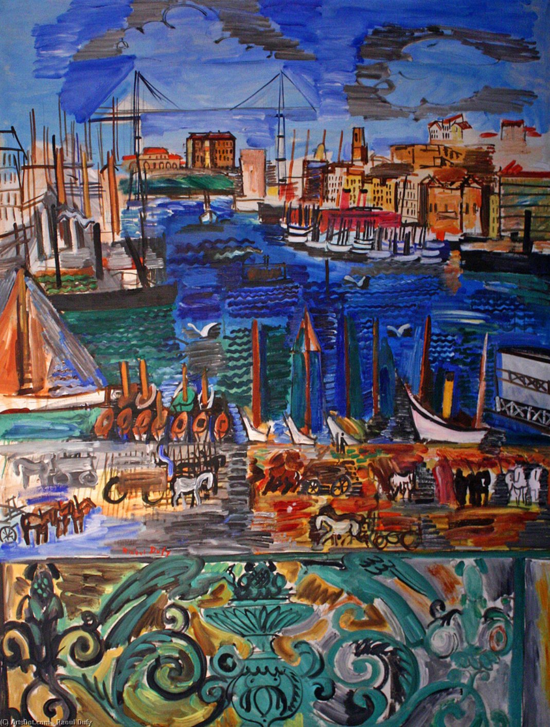 Wikioo.org - The Encyclopedia of Fine Arts - Painting, Artwork by Raoul Dufy - Sight of Marseille
