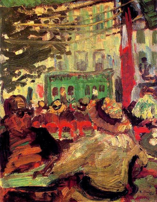 Wikioo.org – L'Encyclopédie des Beaux Arts - Peinture, Oeuvre de Raoul Dufy - terrasse d'un un café