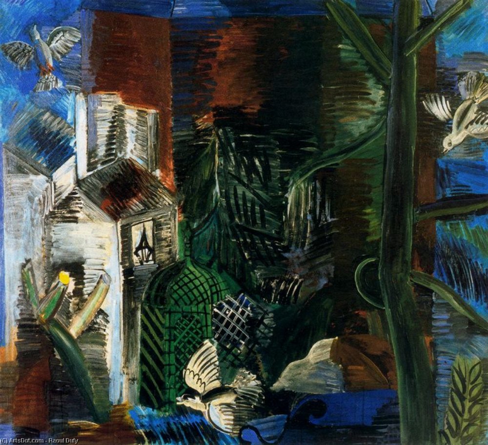 Wikoo.org - موسوعة الفنون الجميلة - اللوحة، العمل الفني Raoul Dufy - The abandoned garden