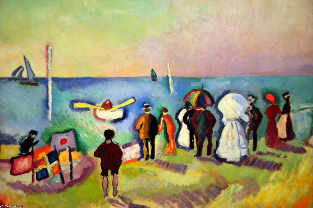 WikiOO.org - Encyclopedia of Fine Arts - Maalaus, taideteos Raoul Dufy - The Beach at Sainte-Adresse 1