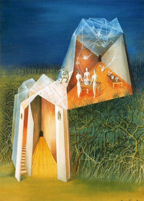Wikioo.org - The Encyclopedia of Fine Arts - Painting, Artwork by Remedios Varo - Centaur tower Landscape