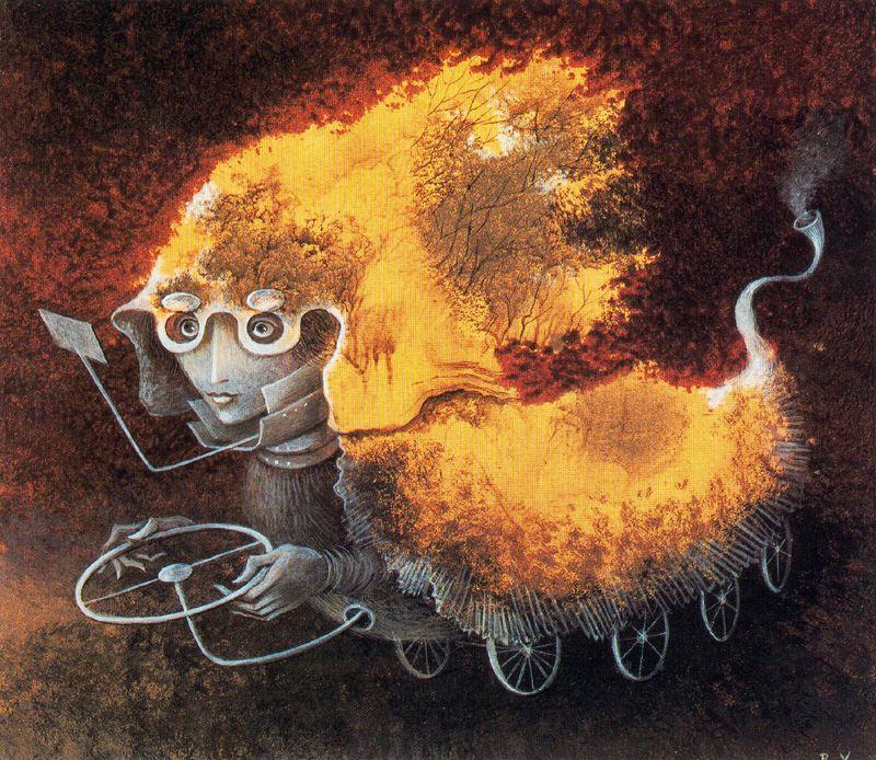Wikioo.org - The Encyclopedia of Fine Arts - Painting, Artwork by Remedios Varo - Shark of wheel