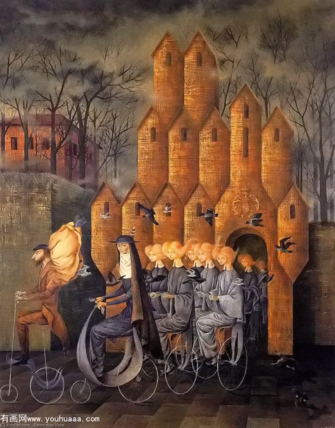 Wikioo.org - The Encyclopedia of Fine Arts - Painting, Artwork by Remedios Varo - Towards the tower