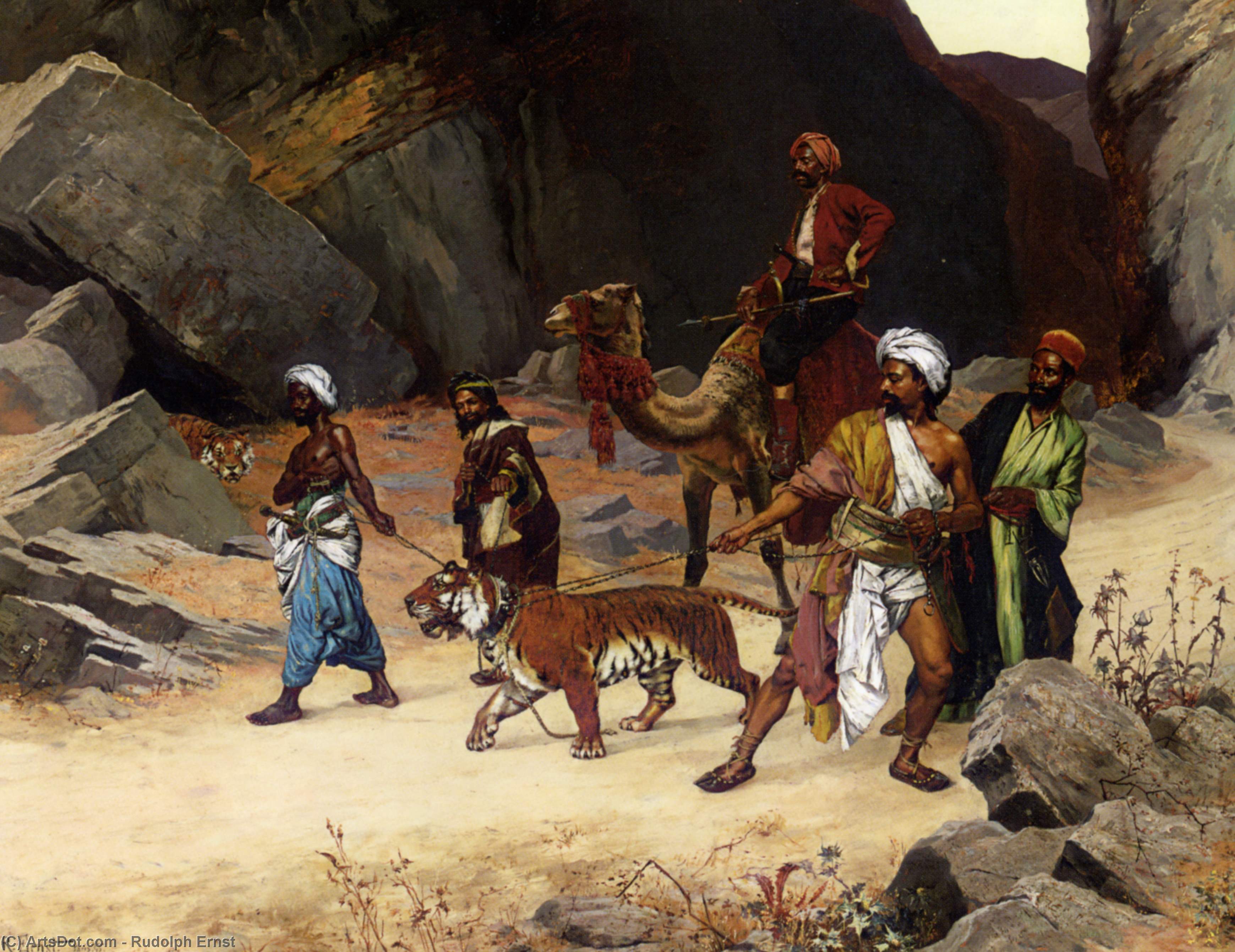 Wikioo.org - The Encyclopedia of Fine Arts - Painting, Artwork by Rudolph Ernst - The Return from the Tiger Hunt