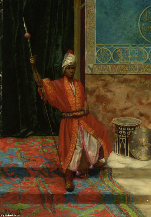 Wikioo.org – L'Encyclopédie des Beaux Arts - Peinture, Oeuvre de Rudolph Ernst - La Garde du Sultan