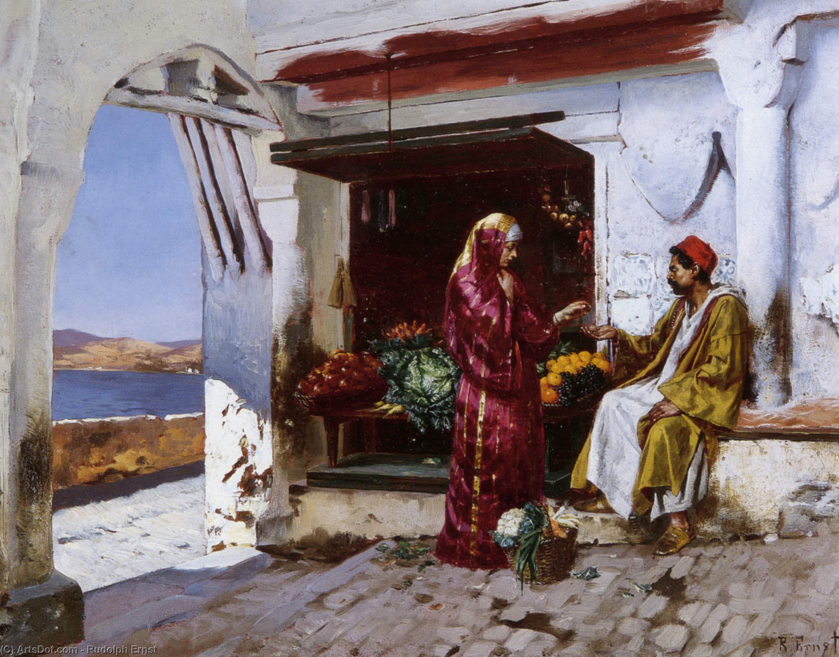 Wikioo.org - The Encyclopedia of Fine Arts - Painting, Artwork by Rudolph Ernst - Vegetable Seller