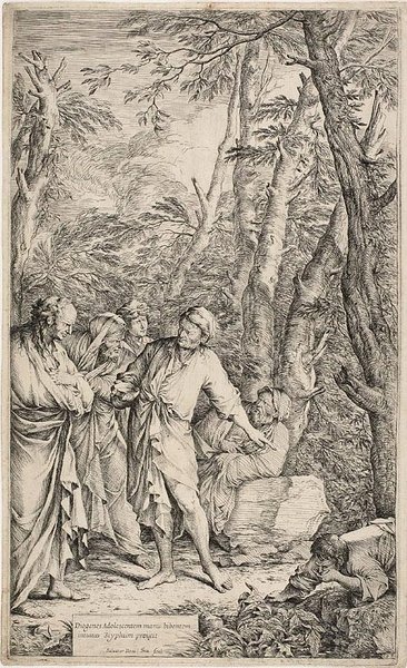 Wikioo.org - สารานุกรมวิจิตรศิลป์ - จิตรกรรม Salvator Rosa - Diogenes Casting Away His Bowl,