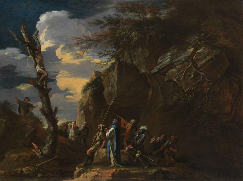 Wikioo.org - The Encyclopedia of Fine Arts - Painting, Artwork by Salvator Rosa - Polycrates' Crucifixion