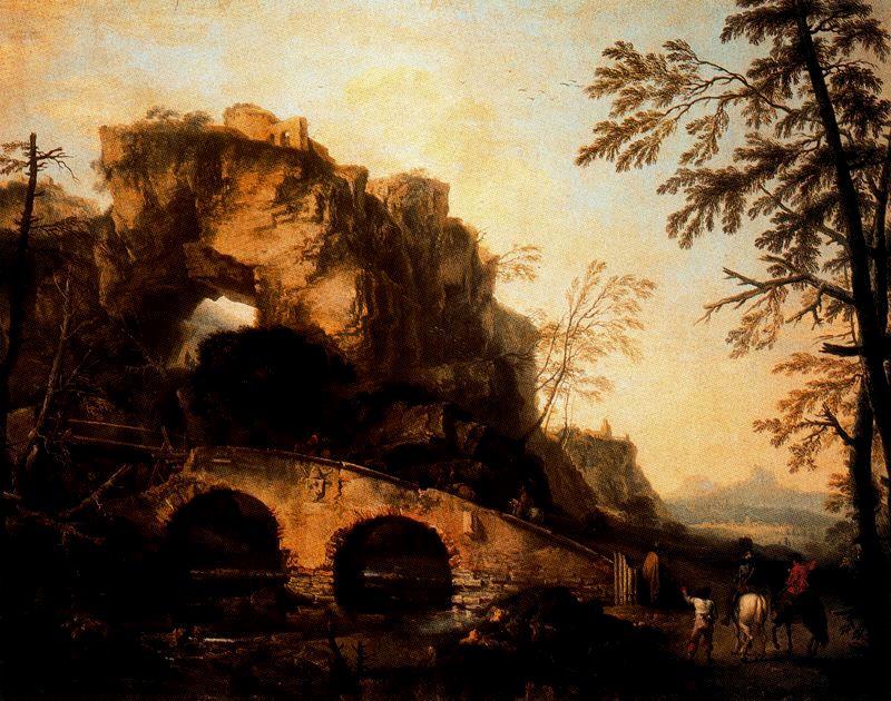 Wikioo.org - The Encyclopedia of Fine Arts - Painting, Artwork by Salvator Rosa - The Bridge