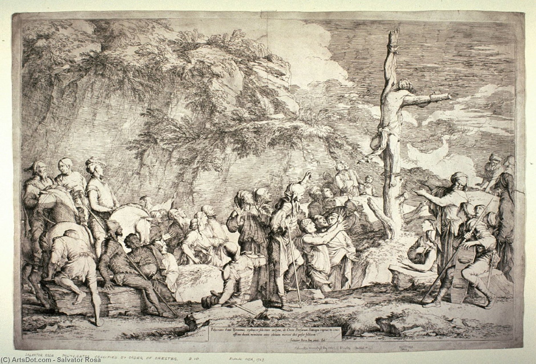 Wikioo.org - สารานุกรมวิจิตรศิลป์ - จิตรกรรม Salvator Rosa - The Crucifixion of Polycrates