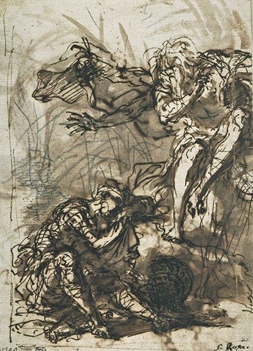 WikiOO.org - Encyclopedia of Fine Arts - Festés, Grafika Salvator Rosa - The Dream of Aeneas