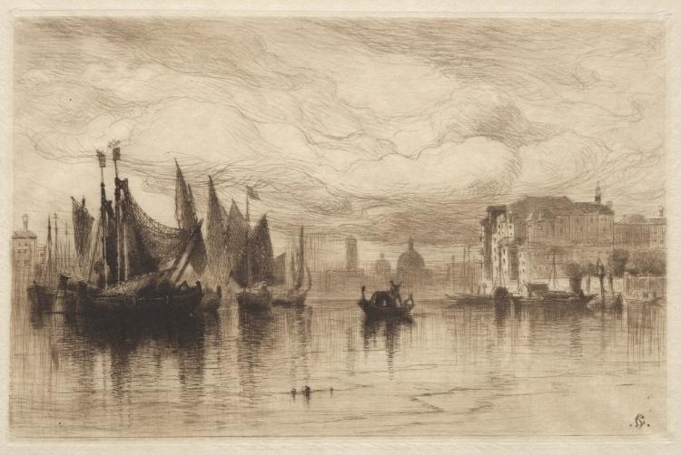 WikiOO.org - Enciklopedija dailės - Tapyba, meno kuriniai Samuel Coleman Junior - A Cloudy Day in Venice