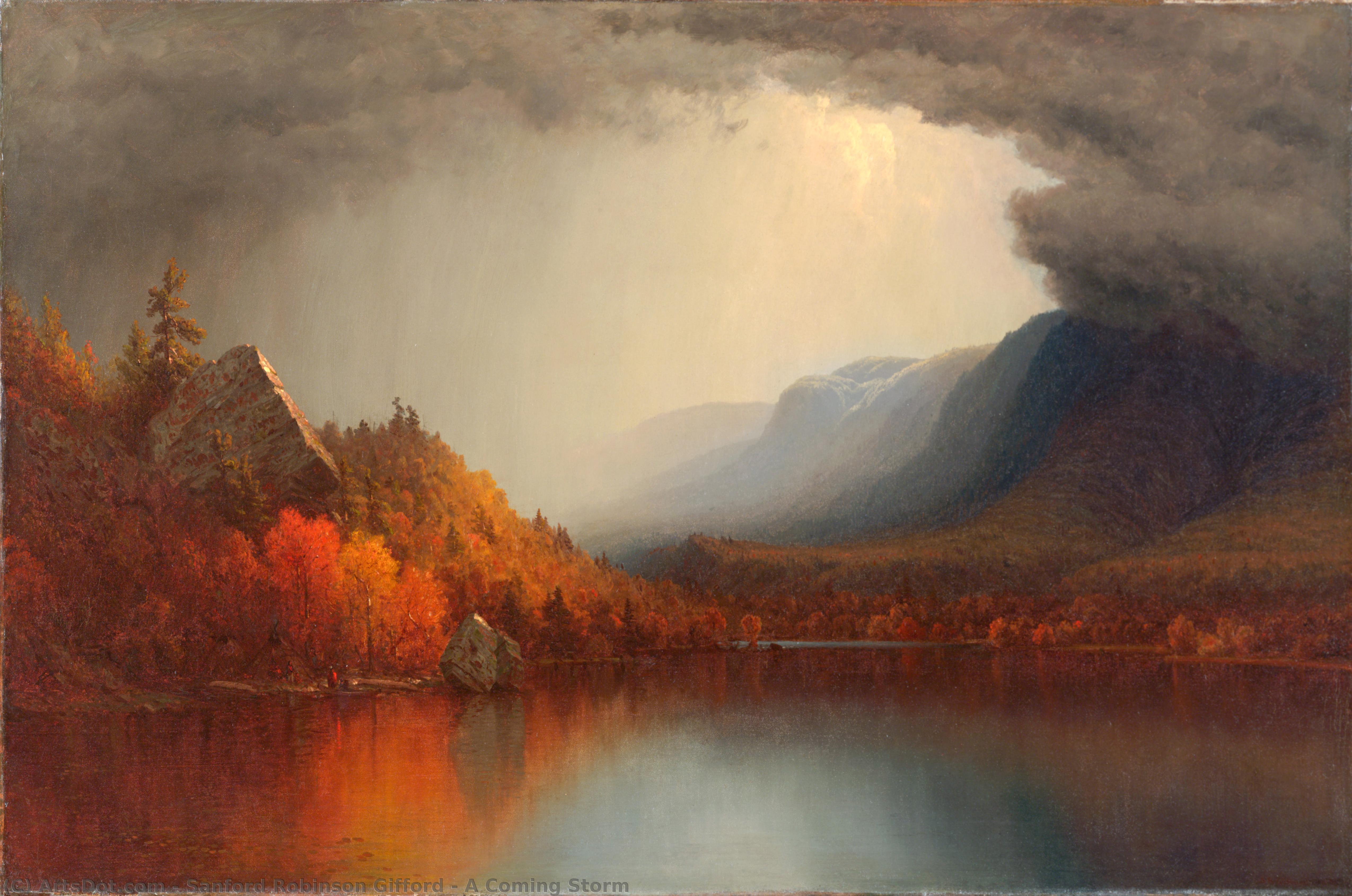 Wikioo.org – L'Enciclopedia delle Belle Arti - Pittura, Opere di Sanford Robinson Gifford - Un arrivando  Tempesta