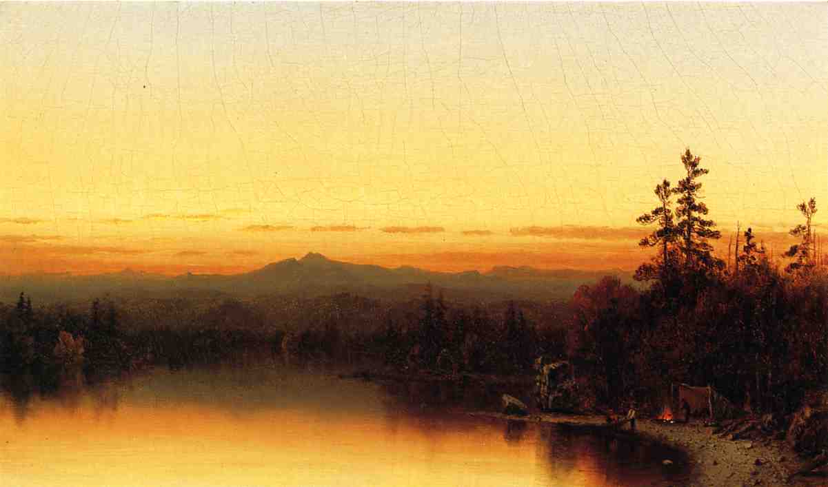 WikiOO.org - אנציקלופדיה לאמנויות יפות - ציור, יצירות אמנות Sanford Robinson Gifford - A Twilight in the Adirondacks 1