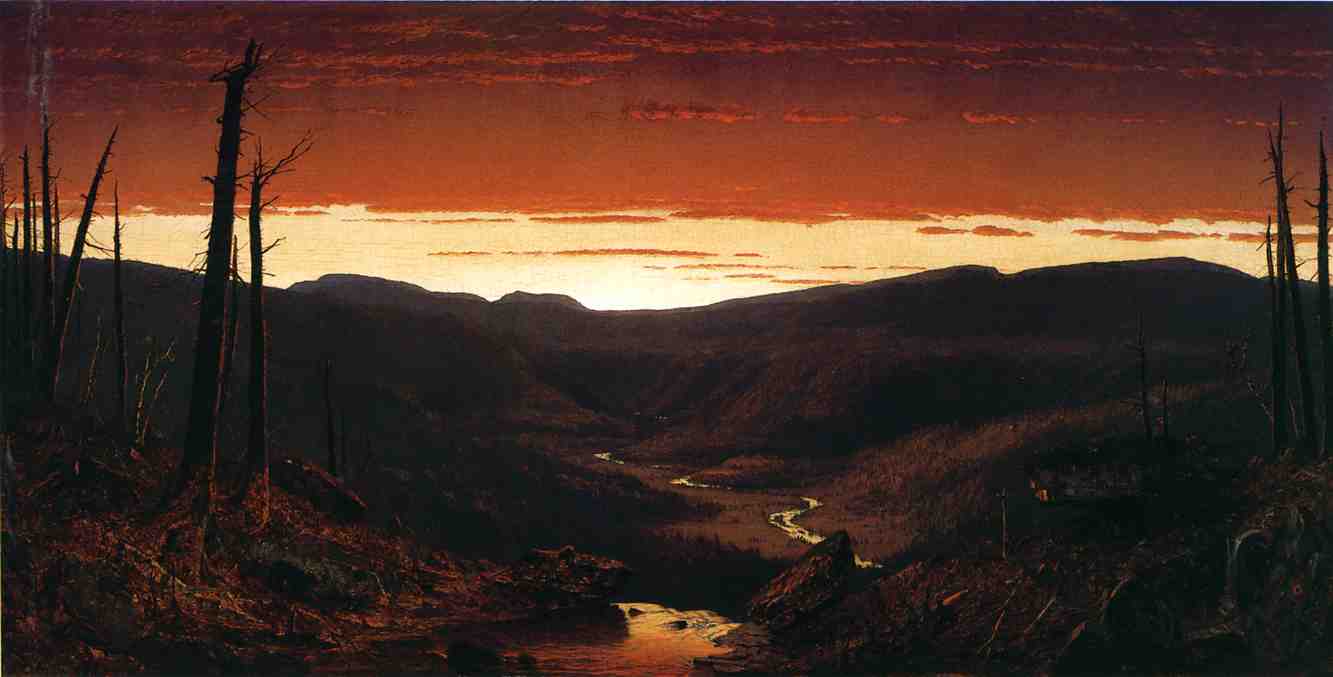 Wikioo.org - The Encyclopedia of Fine Arts - Painting, Artwork by Sanford Robinson Gifford - A Twilight in the Catskills