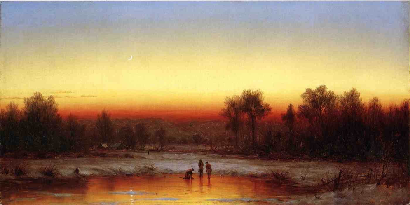 Wikioo.org - The Encyclopedia of Fine Arts - Painting, Artwork by Sanford Robinson Gifford - A Winter Twilight