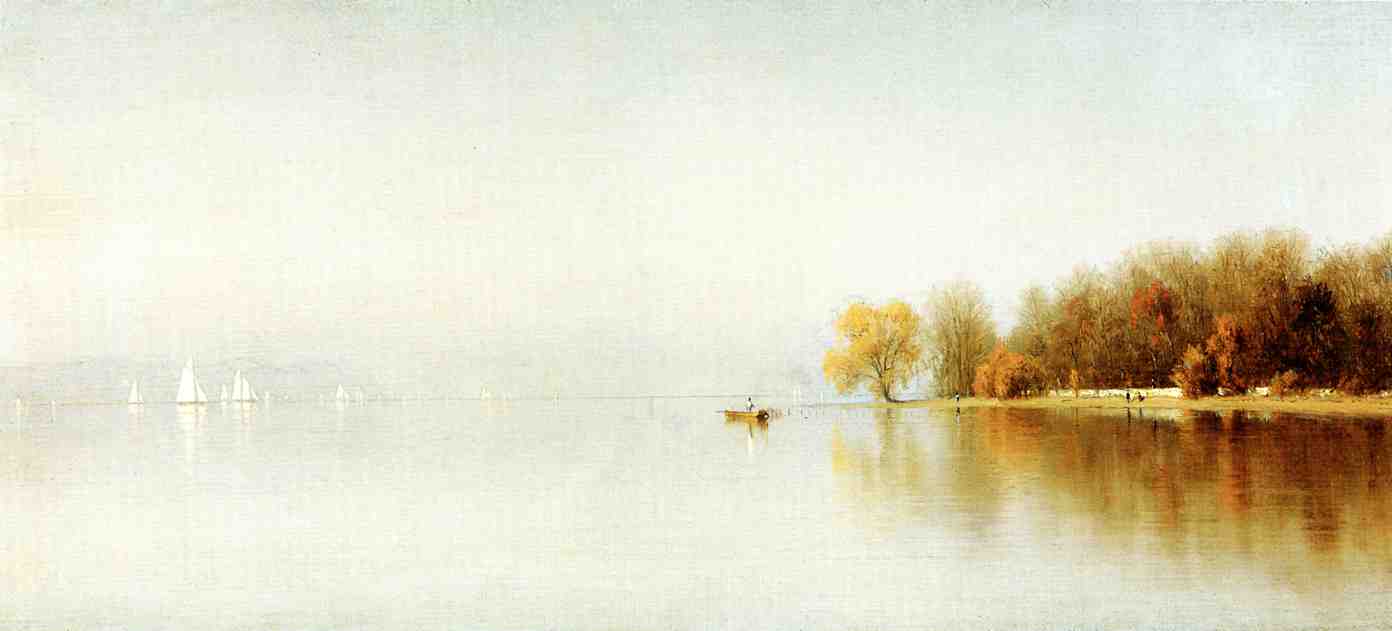 Wikioo.org - The Encyclopedia of Fine Arts - Painting, Artwork by Sanford Robinson Gifford - An Indian Summer's Day on the Hudson - Tappan Zee