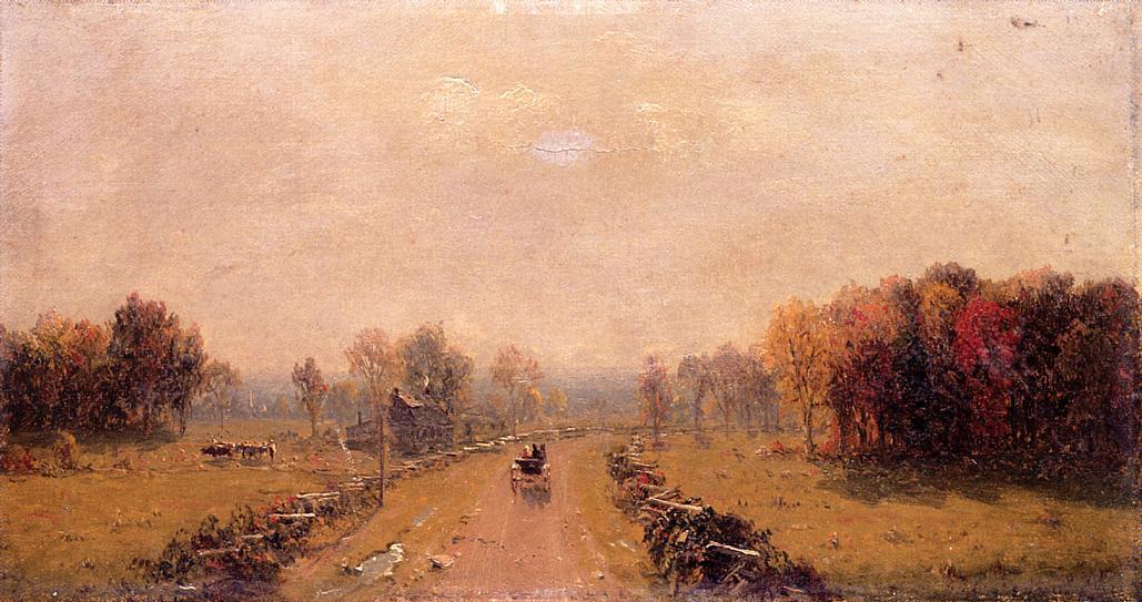 Wikioo.org - The Encyclopedia of Fine Arts - Painting, Artwork by Sanford Robinson Gifford - Carriage on a Country Road