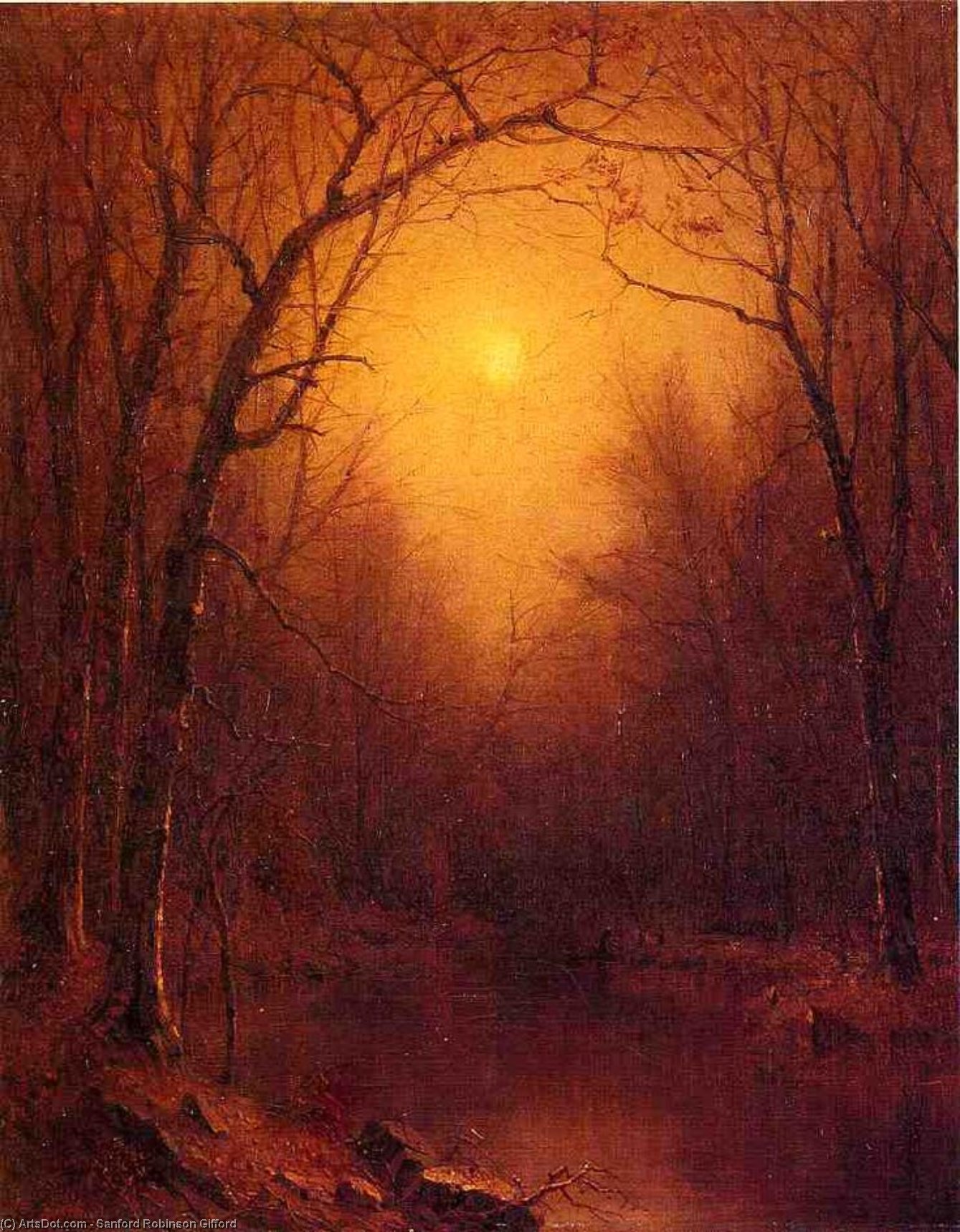 Wikioo.org - The Encyclopedia of Fine Arts - Painting, Artwork by Sanford Robinson Gifford - Indian Summer in the Bronx