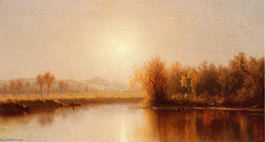 Wikioo.org - The Encyclopedia of Fine Arts - Painting, Artwork by Sanford Robinson Gifford - Indian Summer n Clawerack Creek
