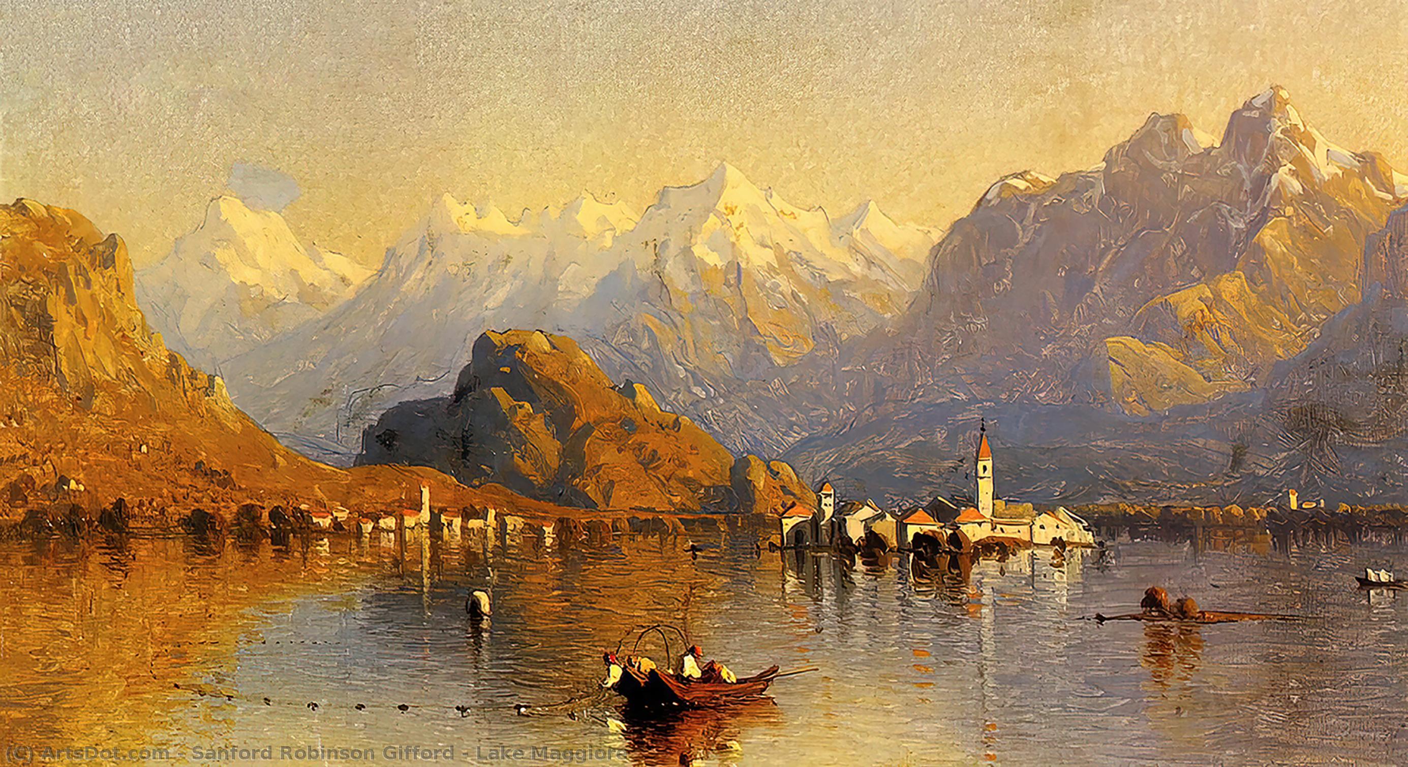 WikiOO.org - Encyclopedia of Fine Arts - Festés, Grafika Sanford Robinson Gifford - Lake Maggiore