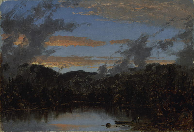 Wikioo.org - The Encyclopedia of Fine Arts - Painting, Artwork by Sanford Robinson Gifford - Mist Rising at Sunset in the Catskills