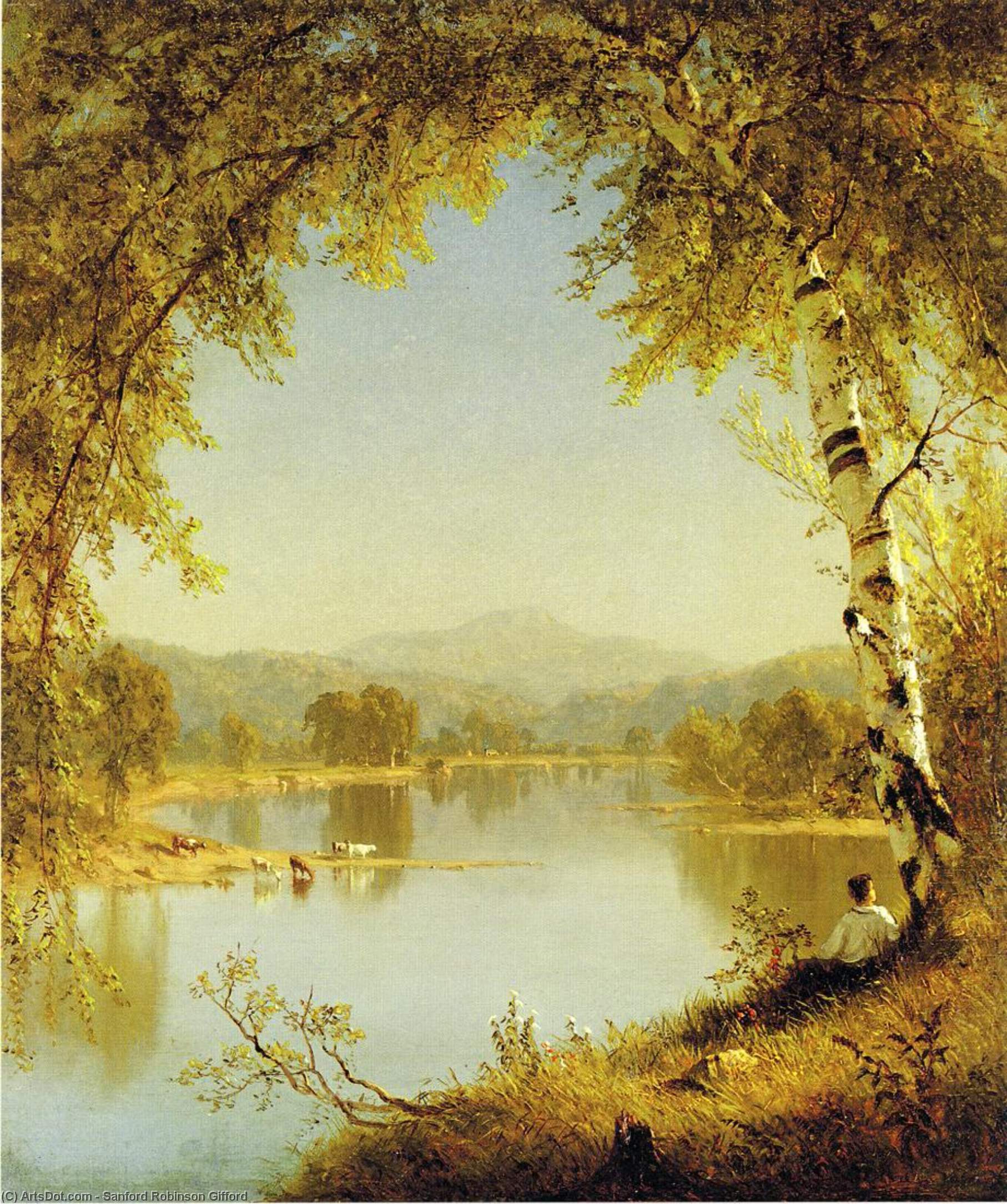 Wikioo.org - The Encyclopedia of Fine Arts - Painting, Artwork by Sanford Robinson Gifford - Summer Idyll